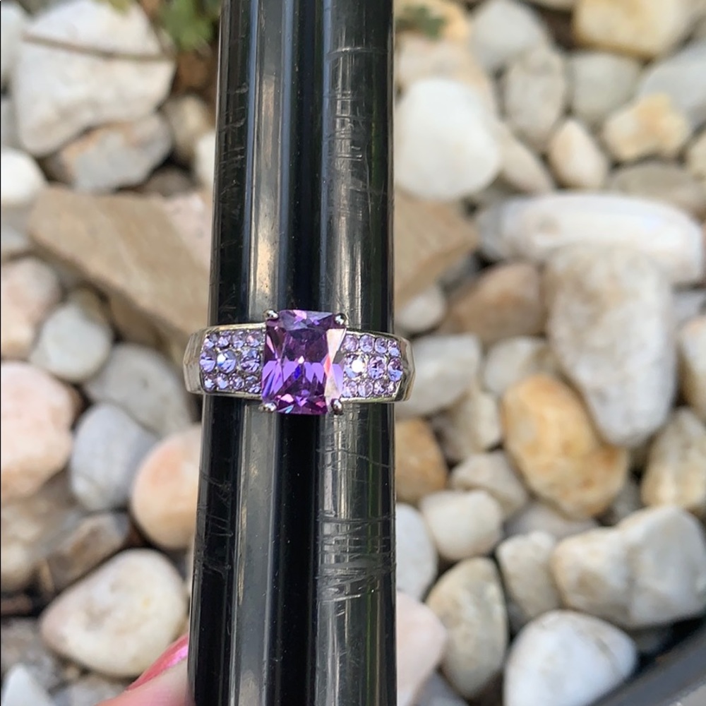 Silver-tone Purple Costume Ring - Picture 11 of 11